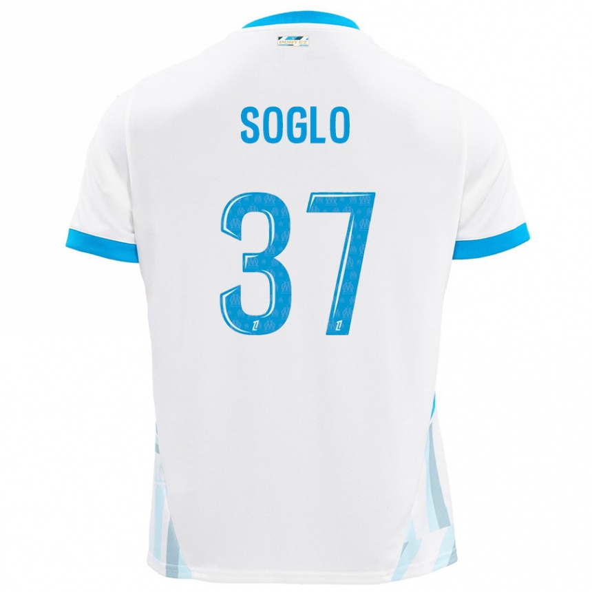 Kids Football Emran Soglo #37 White Sky Blue Home Jersey 2024/25 T-Shirt Canada