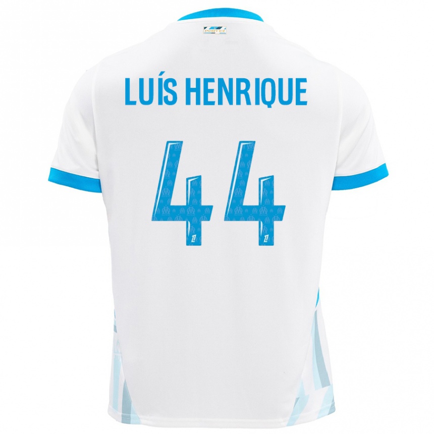 Kids Football Luis Henrique #44 White Sky Blue Home Jersey 2024/25 T-Shirt Canada