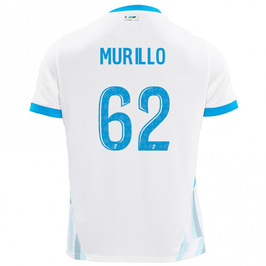 Kids Football Amir Murillo #62 White Sky Blue Home Jersey 2024/25 T-Shirt Canada