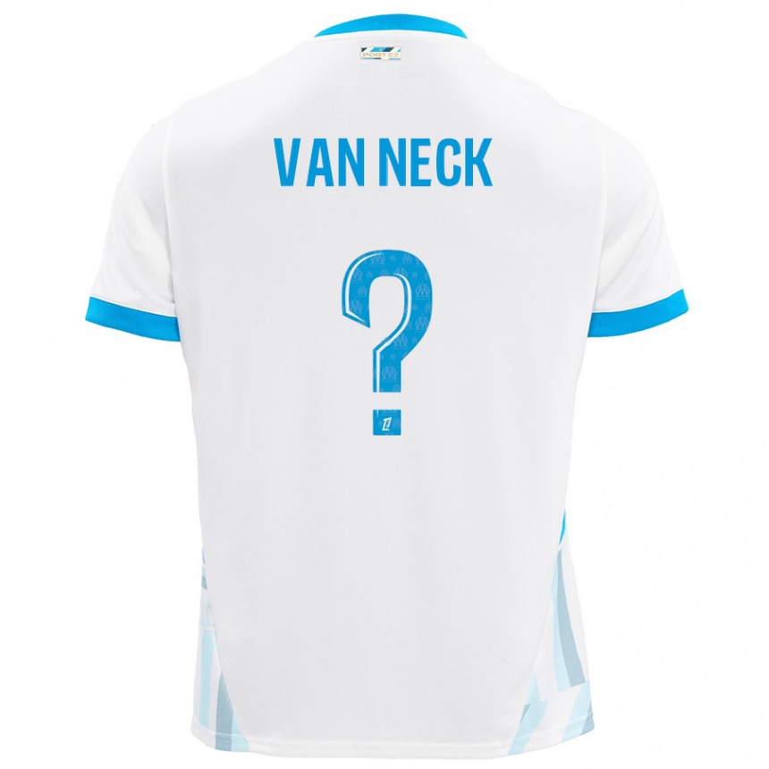 Enfant Football Maillot Jelle Van Neck #0 Blanc Bleu Ciel Tenues Domicile 2024/25 Canada