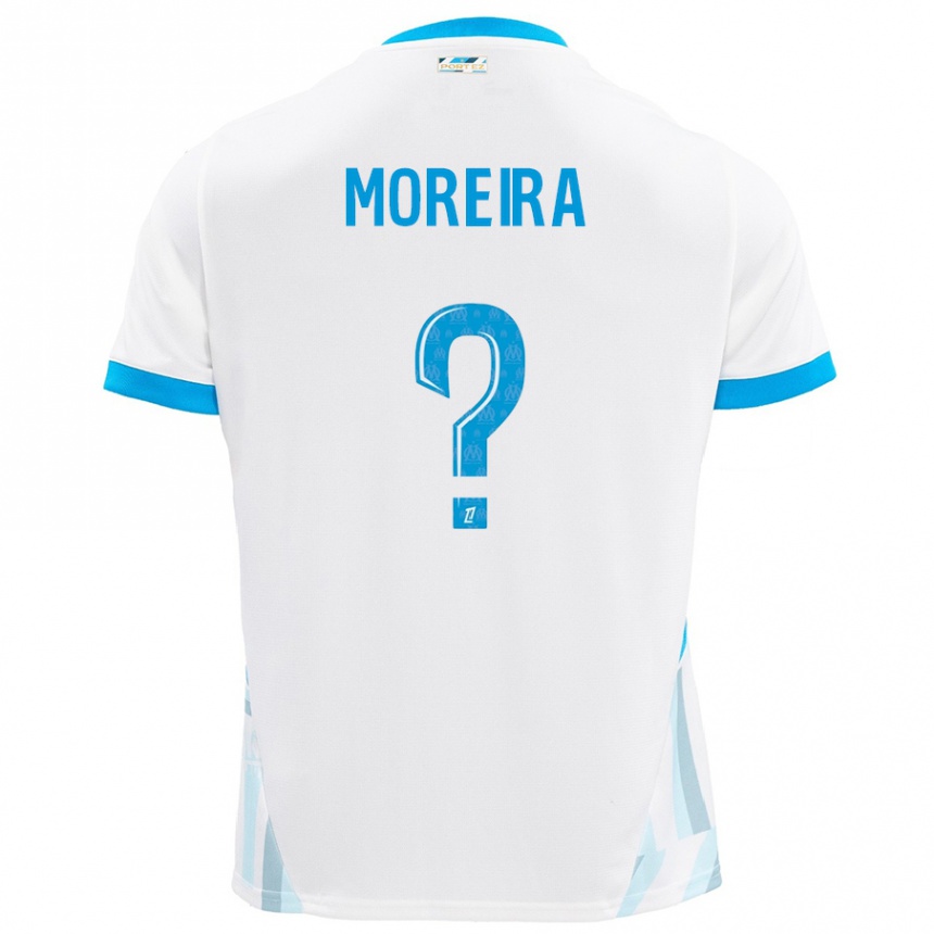 Kids Football Iuri Moreira #0 White Sky Blue Home Jersey 2024/25 T-Shirt Canada