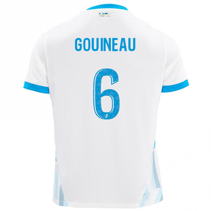 Kids Football Coline Gouineau #6 White Sky Blue Home Jersey 2024/25 T-Shirt Canada