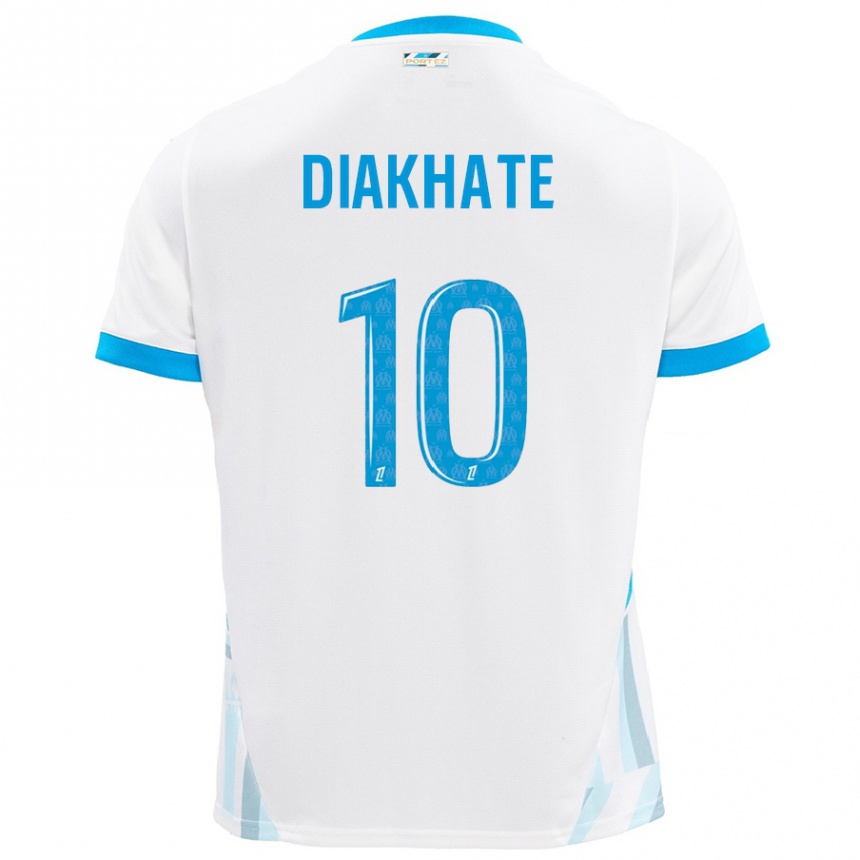 Kids Football Ndeye Awa Diakhaté #10 White Sky Blue Home Jersey 2024/25 T-Shirt Canada