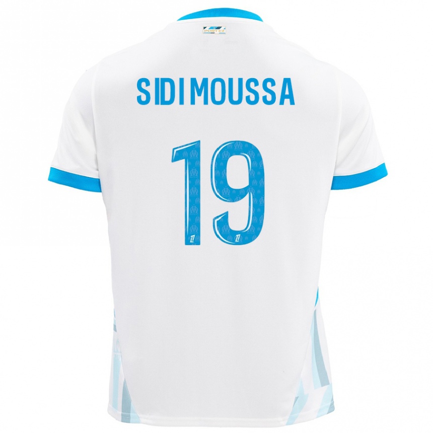 Kids Football Salima Sidi Moussa #19 White Sky Blue Home Jersey 2024/25 T-Shirt Canada