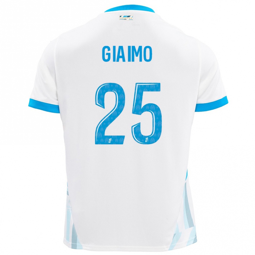 Kids Football Carla Giaimo #25 White Sky Blue Home Jersey 2024/25 T-Shirt Canada