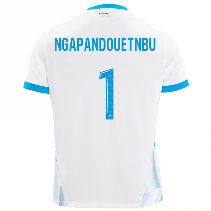 Kids Football Simon Ngapandouetnbu #1 White Sky Blue Home Jersey 2024/25 T-Shirt Canada