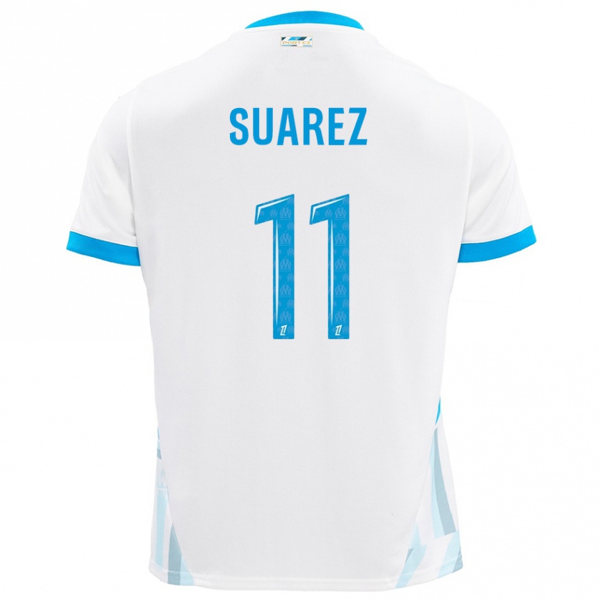 Kids Football Luis Suarez #11 White Sky Blue Home Jersey 2024/25 T-Shirt Canada