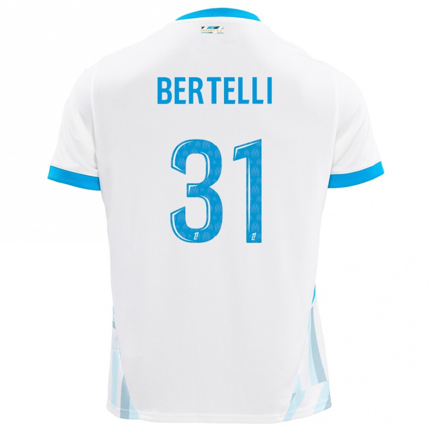 Enfant Football Maillot Ugo Bertelli #31 Blanc Bleu Ciel Tenues Domicile 2024/25 Canada