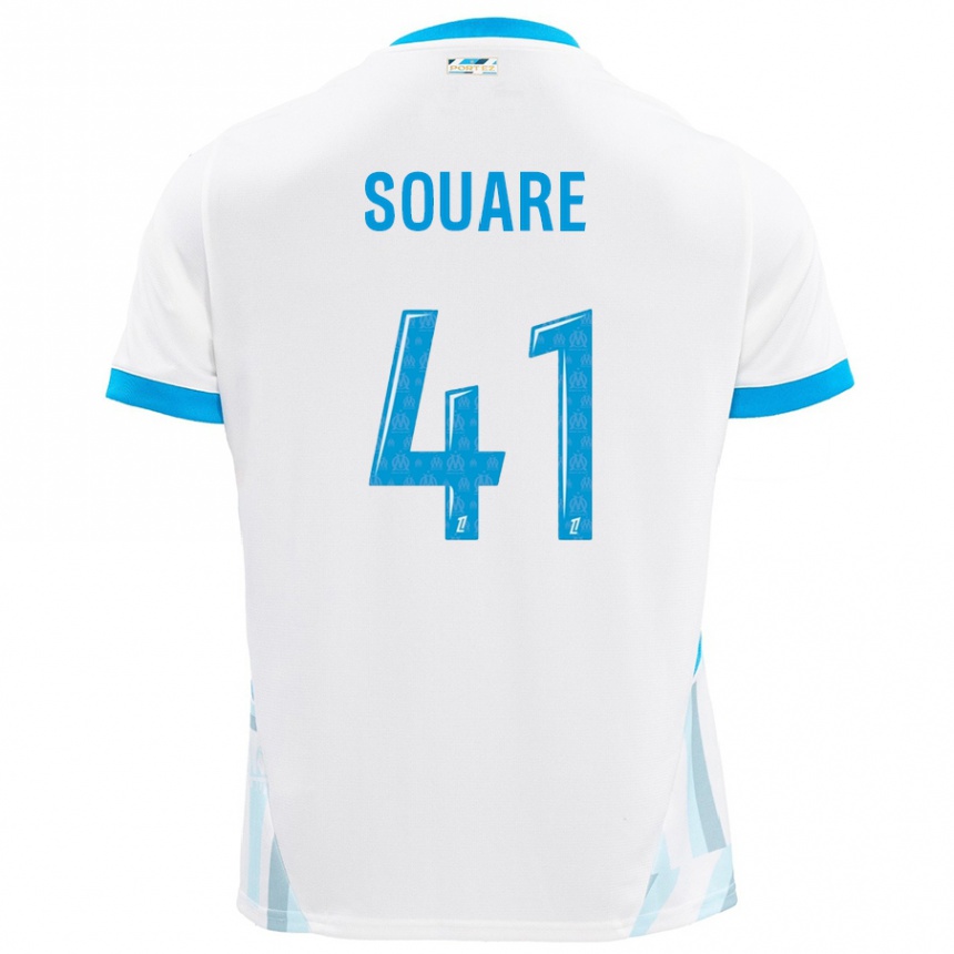 Kids Football Cheick Souare #41 White Sky Blue Home Jersey 2024/25 T-Shirt Canada