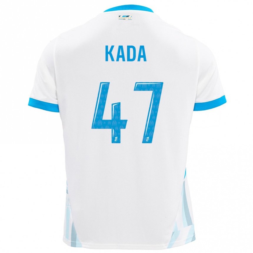 Kids Football Joakim Kada #47 White Sky Blue Home Jersey 2024/25 T-Shirt Canada