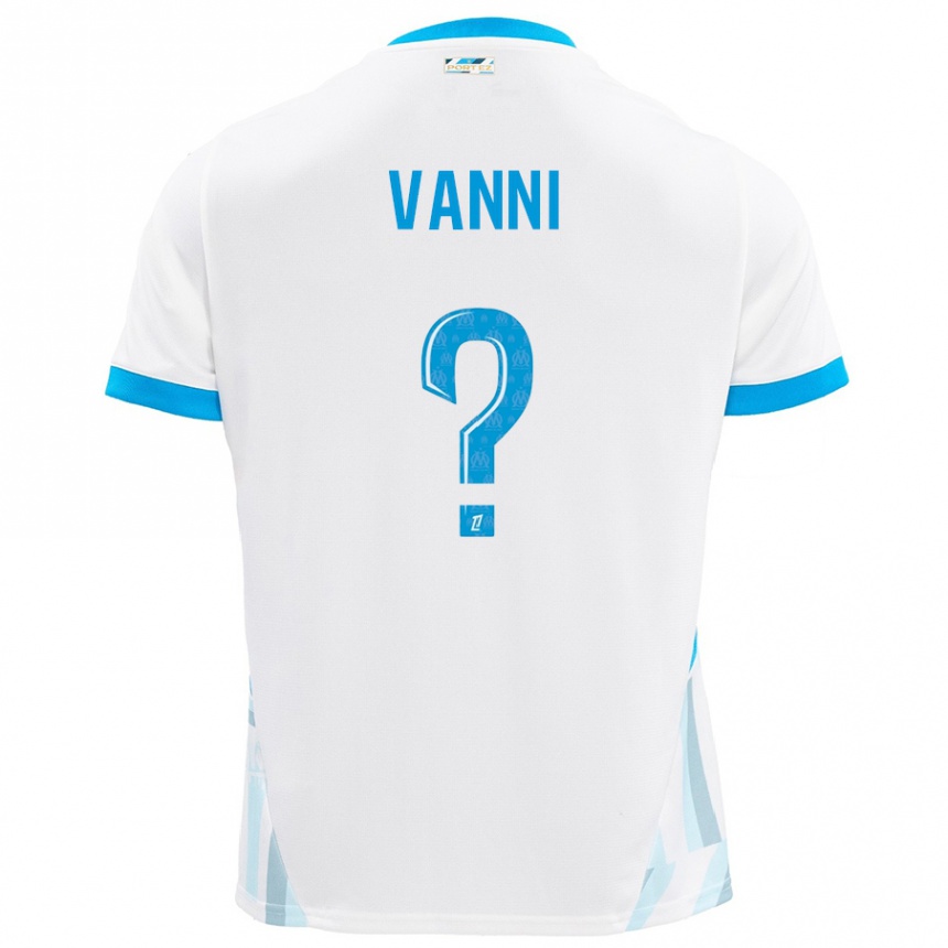 Kids Football Fabio Vanni #0 White Sky Blue Home Jersey 2024/25 T-Shirt Canada