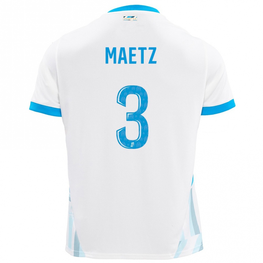 Kids Football Agathe Maetz #3 White Sky Blue Home Jersey 2024/25 T-Shirt Canada