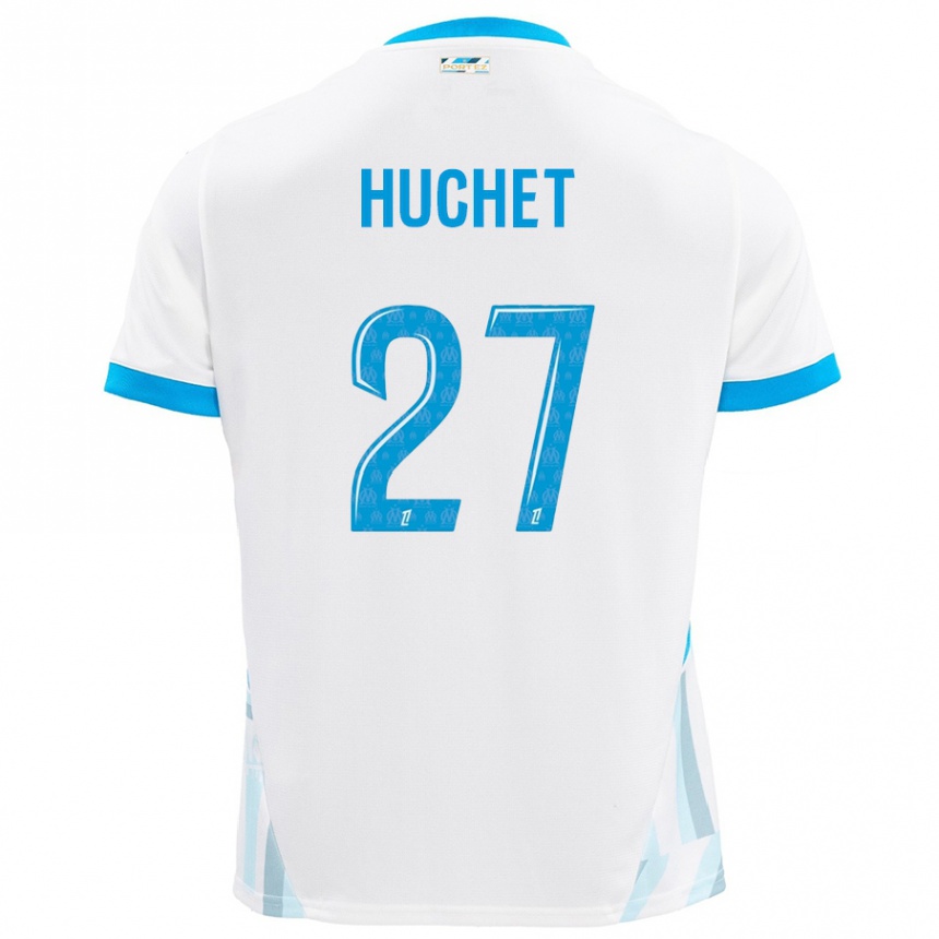 Kids Football Sarah Huchet #27 White Sky Blue Home Jersey 2024/25 T-Shirt Canada