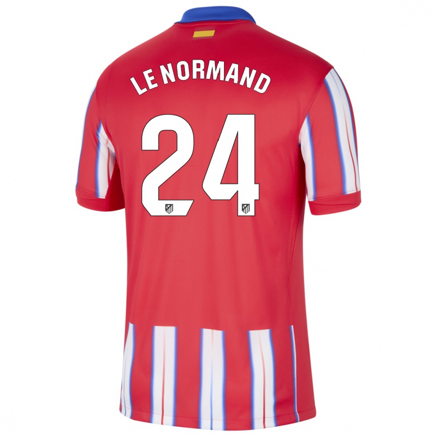 Kids Football Robin Le Normand #24 Red White Blue Home Jersey 2024/25 T-Shirt Canada