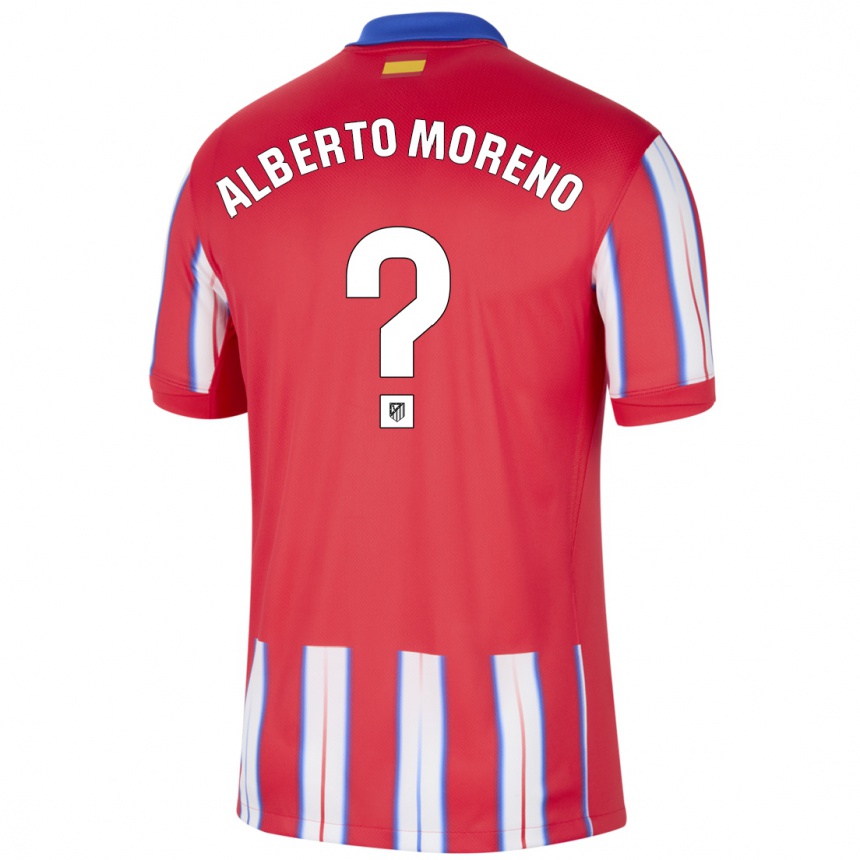 Kids Football Alberto Moreno #0 Red White Blue Home Jersey 2024/25 T-Shirt Canada