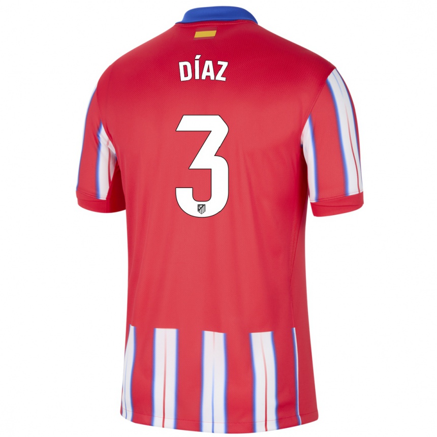 Enfant Football Maillot Julio Díaz #3 Rouge Blanc Bleu Tenues Domicile 2024/25 Canada