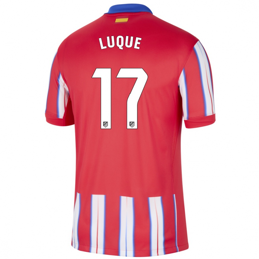 Kids Football Iker Luque #17 Red White Blue Home Jersey 2024/25 T-Shirt Canada