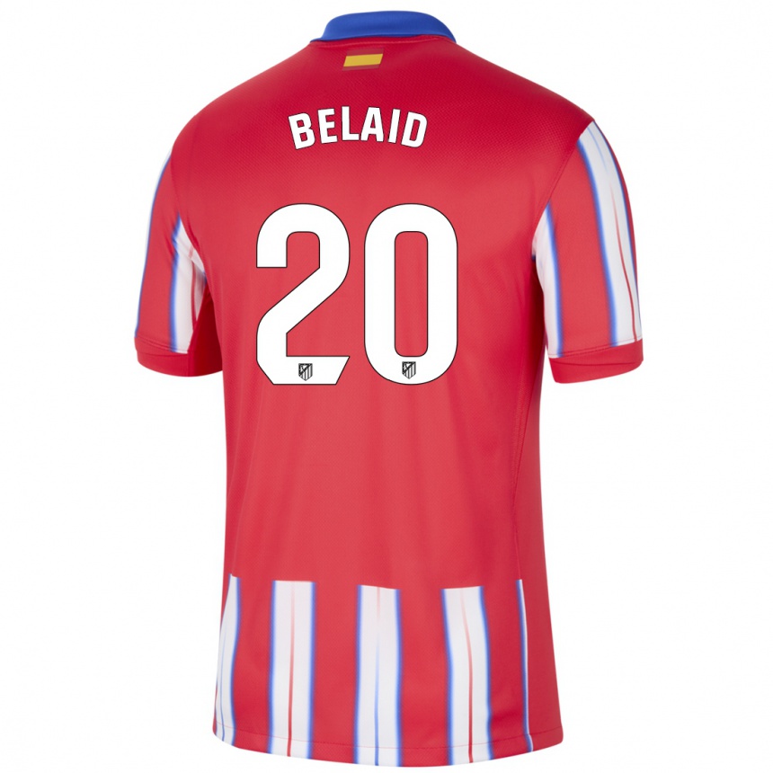 Enfant Football Maillot Rayane Belaid #20 Rouge Blanc Bleu Tenues Domicile 2024/25 Canada