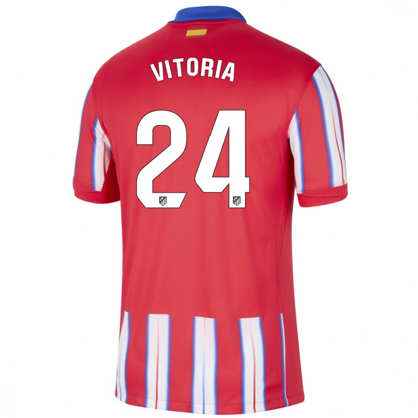 Kids Football Ana Vitória #24 Red White Blue Home Jersey 2024/25 T-Shirt Canada