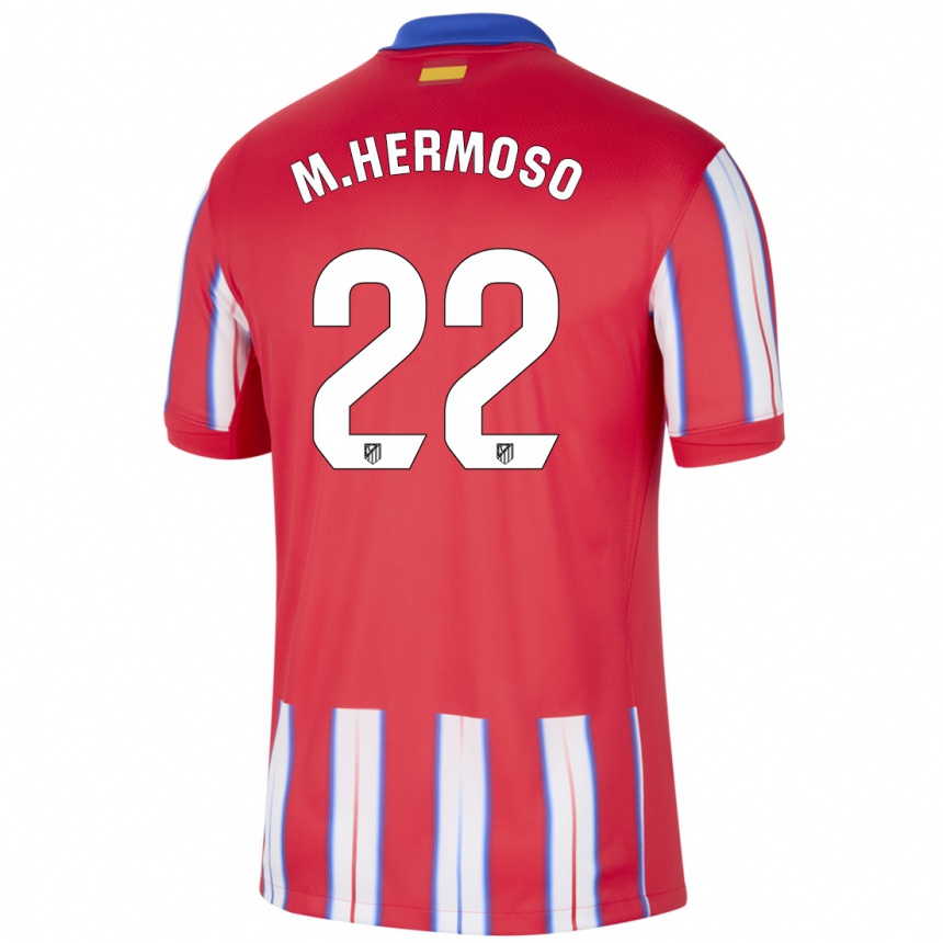 Enfant Football Maillot Mario Hermoso #22 Rouge Blanc Bleu Tenues Domicile 2024/25 Canada