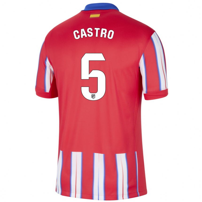 Kids Football Oscar Castro #5 Red White Blue Home Jersey 2024/25 T-Shirt Canada