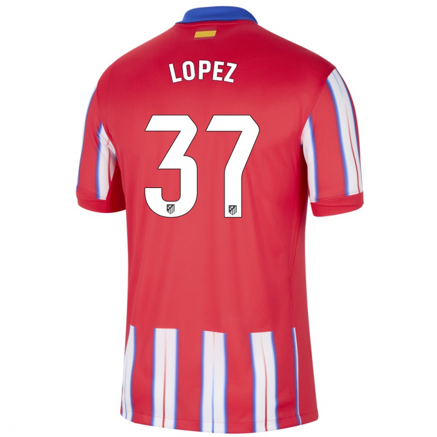 Enfant Football Maillot Alex Lopez #37 Rouge Blanc Bleu Tenues Domicile 2024/25 Canada