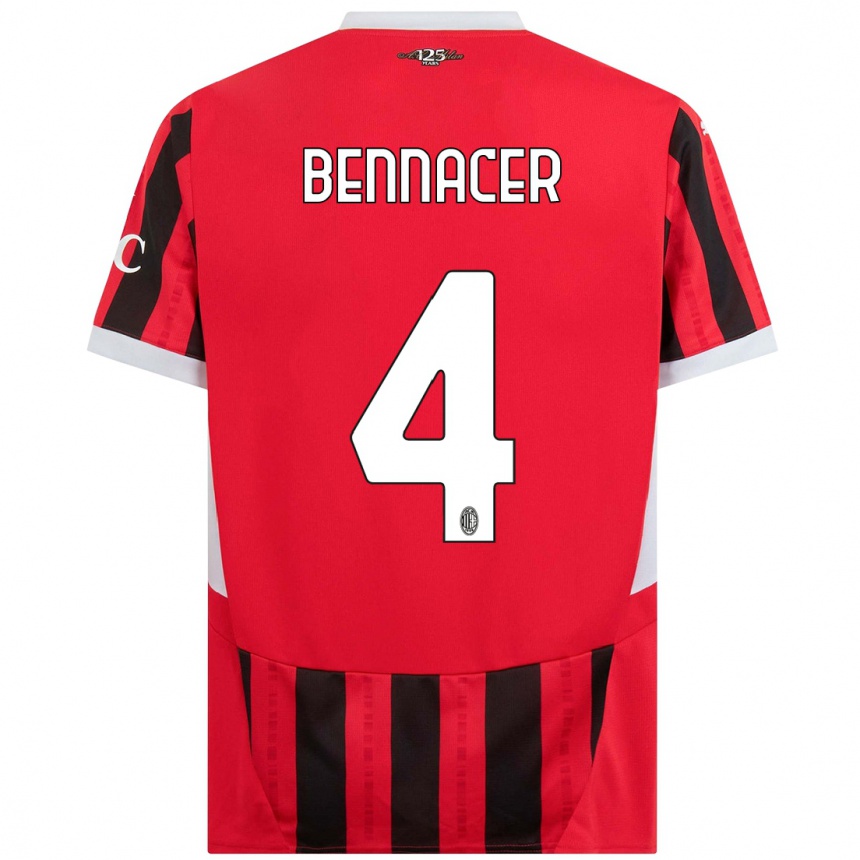 Enfant Football Maillot Ismael Bennacer #4 Rouge Noir Tenues Domicile 2024/25 Canada