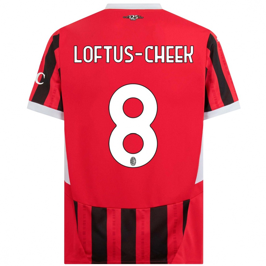 Kids Football Ruben Loftus-Cheek #8 Red Black Home Jersey 2024/25 T-Shirt Canada