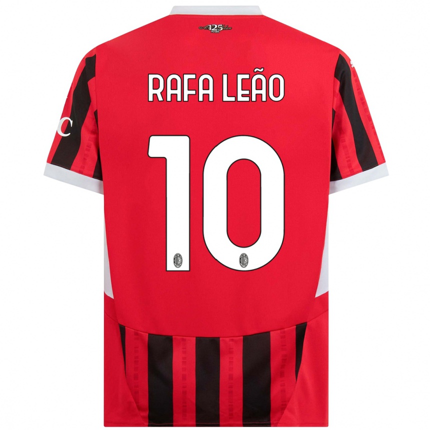 Enfant Football Maillot Rafael Leao #10 Rouge Noir Tenues Domicile 2024/25 Canada