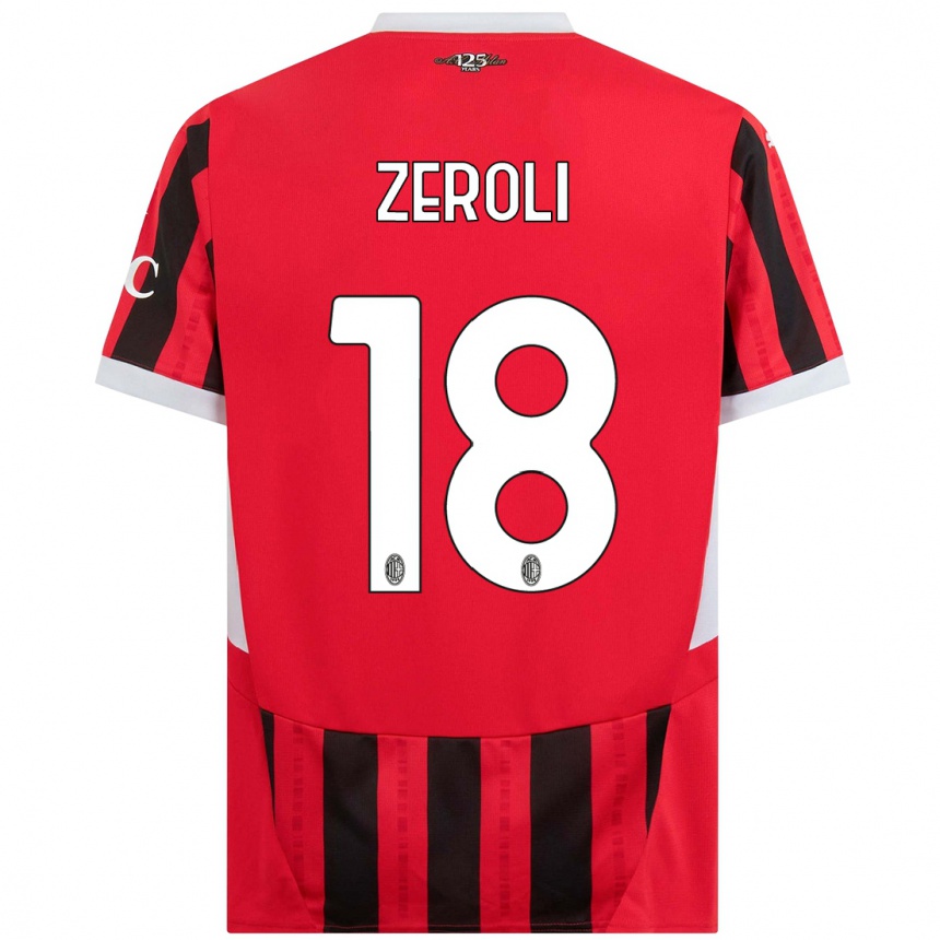 Kids Football Kevin Zeroli #18 Red Black Home Jersey 2024/25 T-Shirt Canada