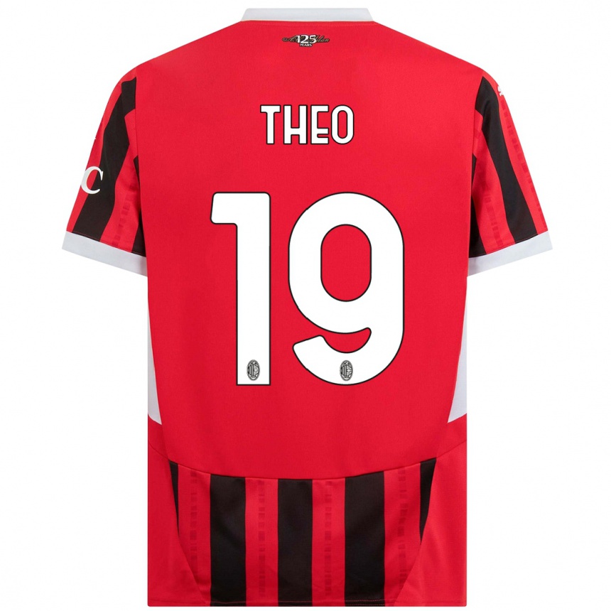 Enfant Football Maillot Theo Hernandez #19 Rouge Noir Tenues Domicile 2024/25 Canada