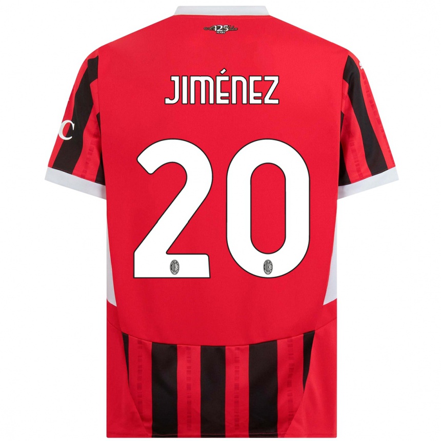 Kids Football Álex Jiménez #20 Red Black Home Jersey 2024/25 T-Shirt Canada