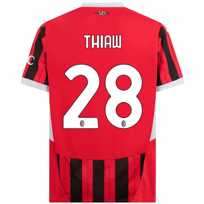 Kids Football Malick Thiaw #28 Red Black Home Jersey 2024/25 T-Shirt Canada