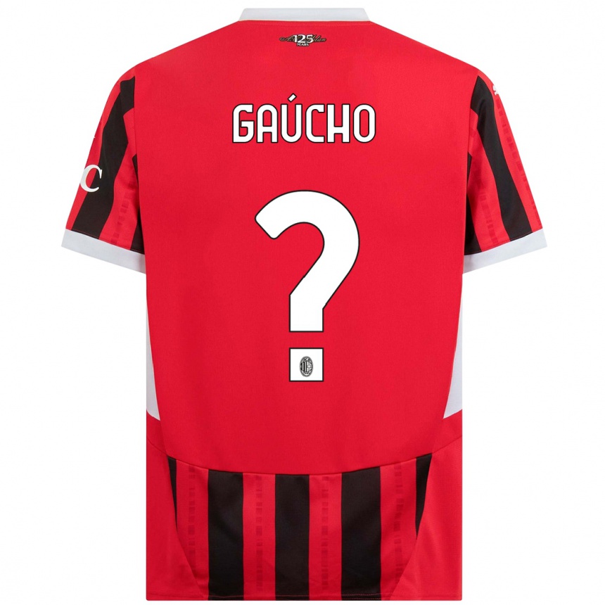 Kids Football Estevan Gaúcho #0 Red Black Home Jersey 2024/25 T-Shirt Canada