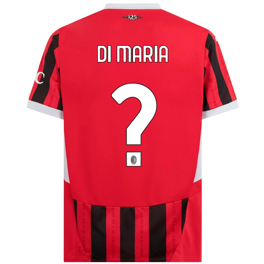 Kids Football Alessandro Di Maria #0 Red Black Home Jersey 2024/25 T-Shirt Canada