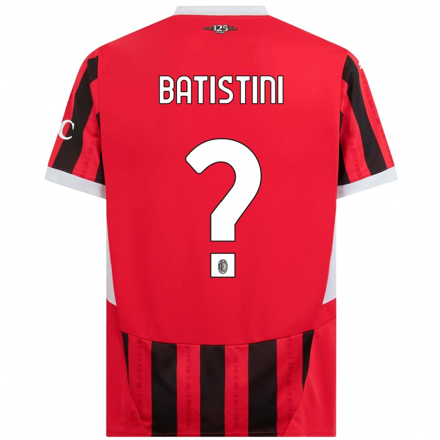 Enfant Football Maillot Simone Batistini #0 Rouge Noir Tenues Domicile 2024/25 Canada