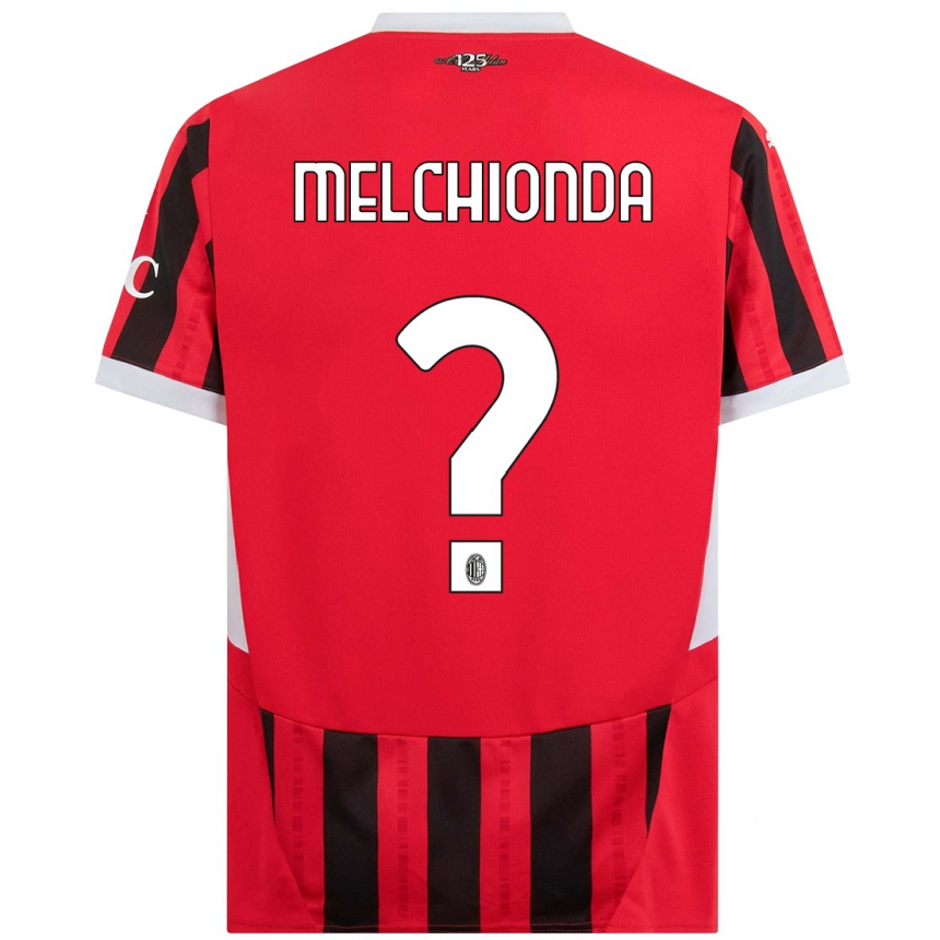 Kids Football Marco Melchionda #0 Red Black Home Jersey 2024/25 T-Shirt Canada