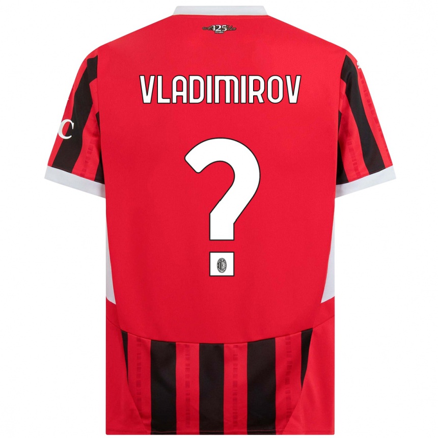 Kids Football Valeri Vladimirov #0 Red Black Home Jersey 2024/25 T-Shirt Canada