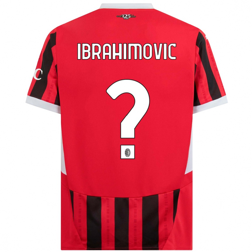 Kids Football Vincent Ibrahimovic #0 Red Black Home Jersey 2024/25 T-Shirt Canada