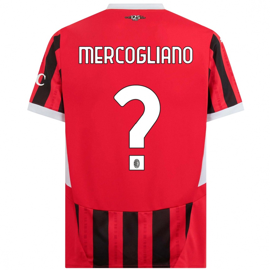 Kids Football Mattia Mercogliano #0 Red Black Home Jersey 2024/25 T-Shirt Canada