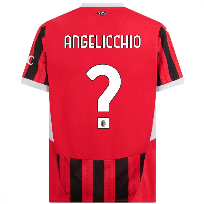 Kids Football Mattia Angelicchio #0 Red Black Home Jersey 2024/25 T-Shirt Canada