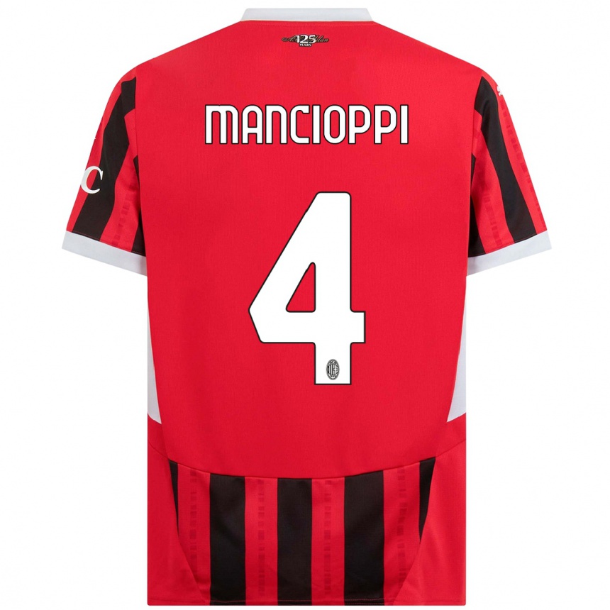 Enfant Football Maillot Tommaso Mancioppi #4 Rouge Noir Tenues Domicile 2024/25 Canada