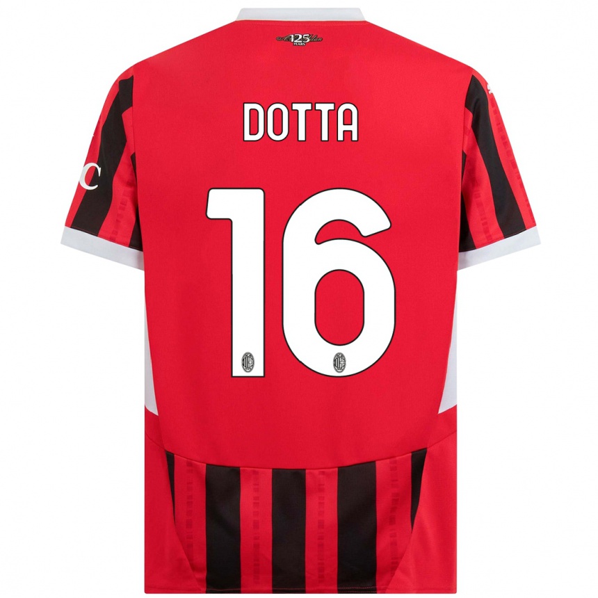 Enfant Football Maillot Cristiano Dotta #16 Rouge Noir Tenues Domicile 2024/25 Canada