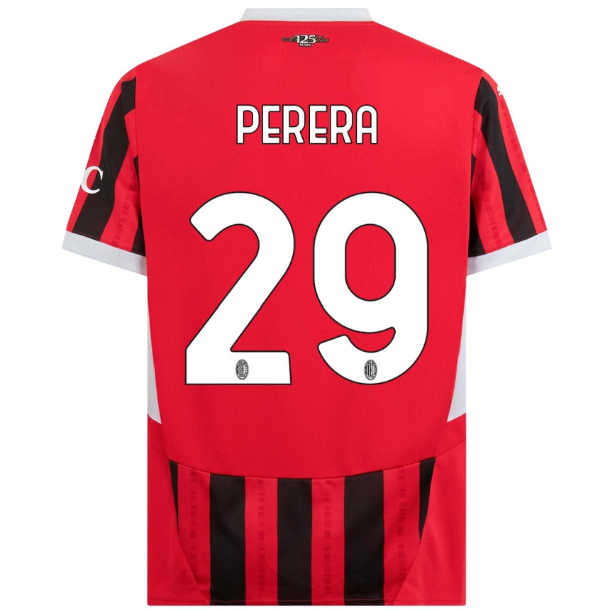 Kids Football Nirash Perera #29 Red Black Home Jersey 2024/25 T-Shirt Canada