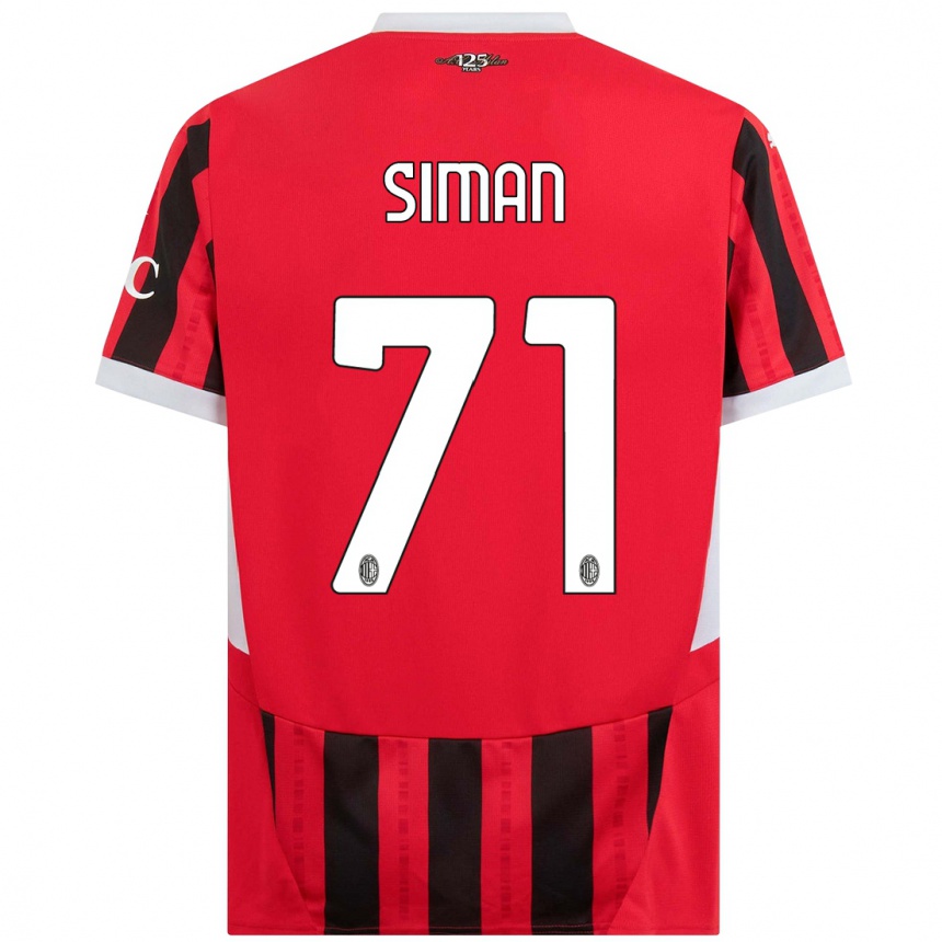 Kids Football Alexandru Șiman #71 Red Black Home Jersey 2024/25 T-Shirt Canada