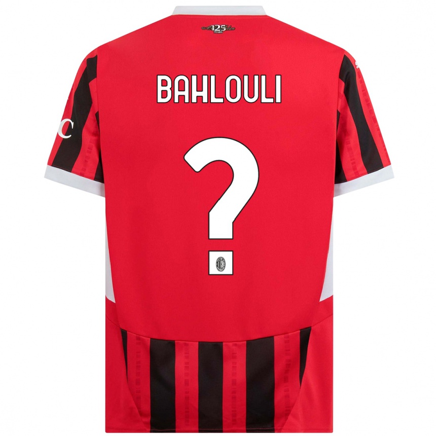 Kids Football Nesrine Bahlouli #0 Red Black Home Jersey 2024/25 T-Shirt Canada