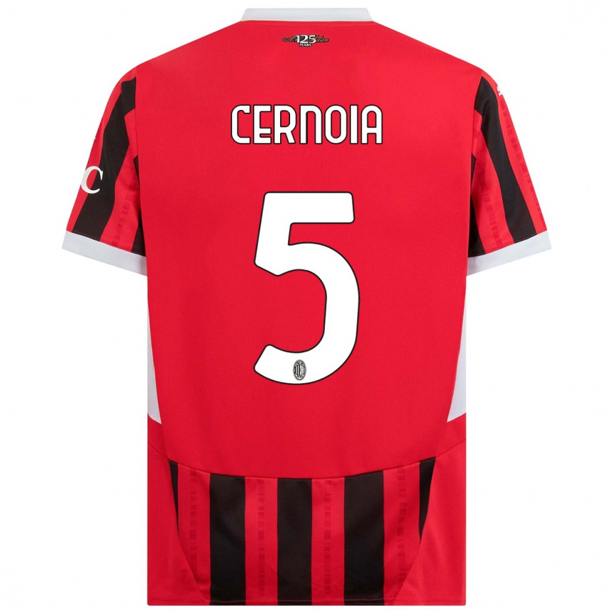 Enfant Football Maillot Valentina Cernoia #5 Rouge Noir Tenues Domicile 2024/25 Canada