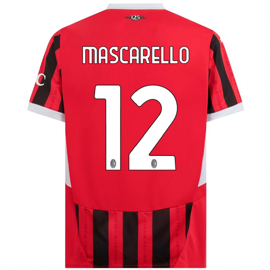 Kids Football Marta Mascarello #12 Red Black Home Jersey 2024/25 T-Shirt Canada