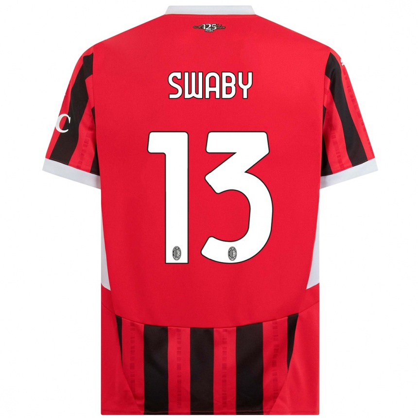 Kids Football Allyson Swaby #13 Red Black Home Jersey 2024/25 T-Shirt Canada