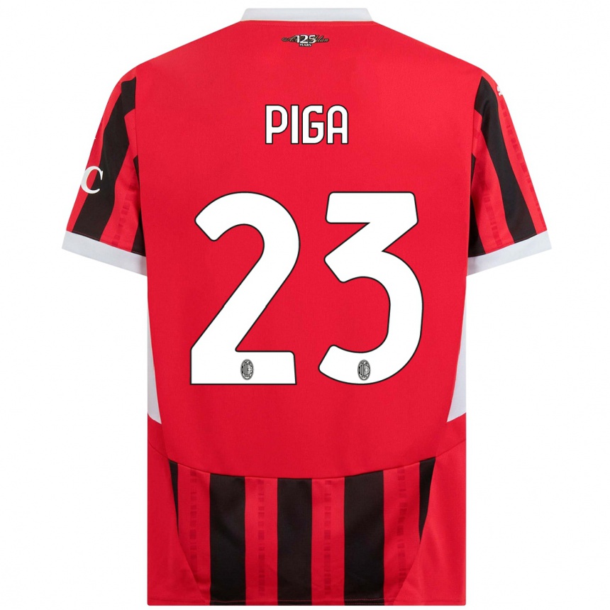 Kids Football Julie Piga #23 Red Black Home Jersey 2024/25 T-Shirt Canada